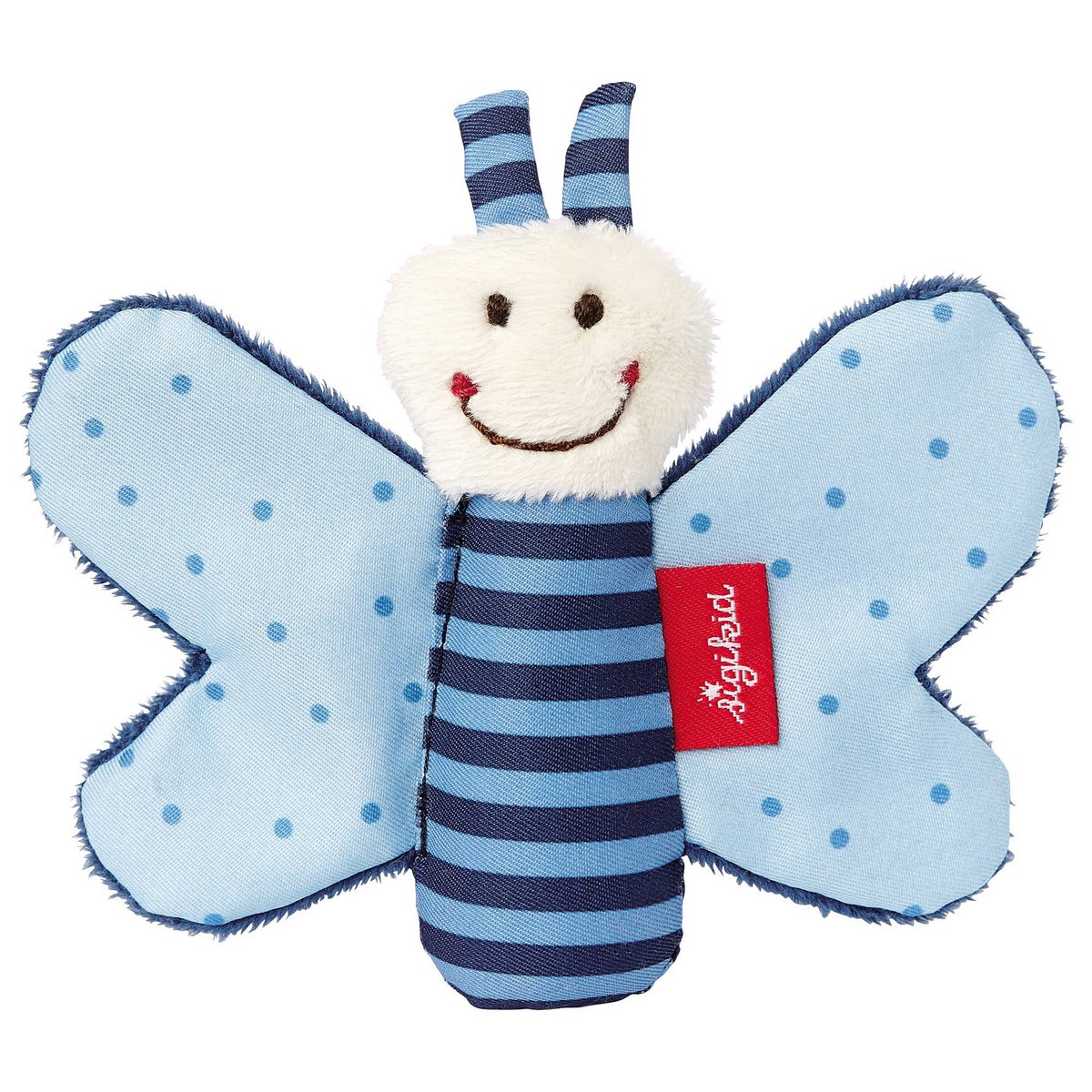 Butterfly blue, red stars