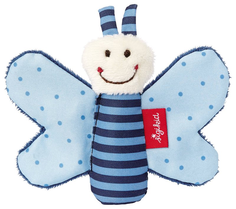 Butterfly blue, red stars