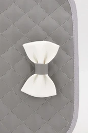 Porte-documents matelassé pour bébé avec nœud, gris