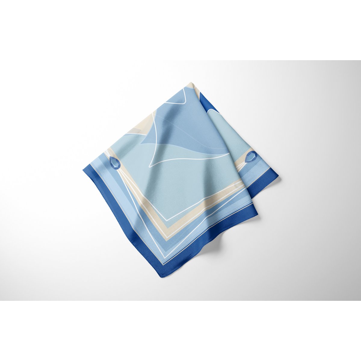 Zijden vierkante sjaal - MUSE 67*67 cm - Blauw