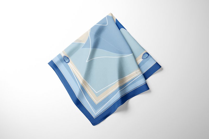 Sciarpa quadrata in seta - MUSE 67*67 cm - Blu