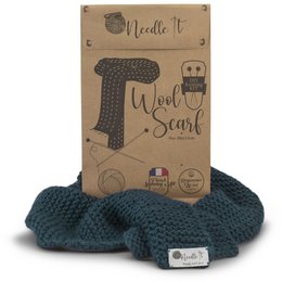 NEEDLE IT® Strickset für erwachsene Anfänger, komplett mit Stricknadeln – DIY Stricken von Wollschal – Geschenkidee (Dunkelgrün)