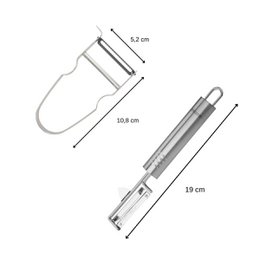 Duo Pendulum vegetable peeler and Castor stainless steel vegetable shaver Fackelmann