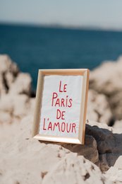 Paris in embroidered cotton frame