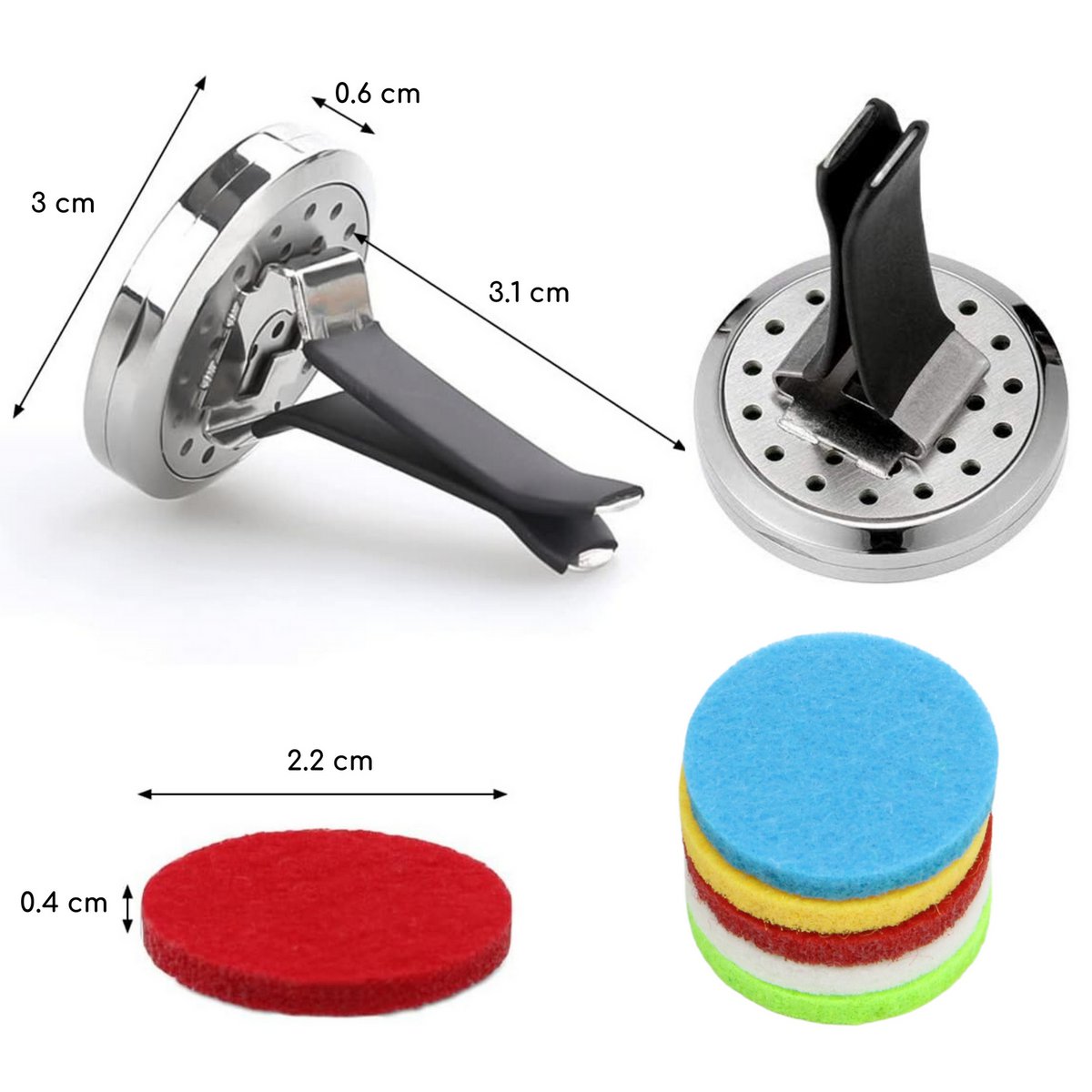 Car Diffuser Clip'Arôme - Angel - Stainless Steel with Blotters - Decorative Aromatherapy Accessory - Gift Idea