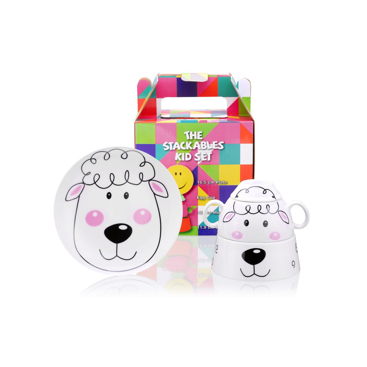 Dulce Oveja –4uds. vajilla de porcelana apilable infantil