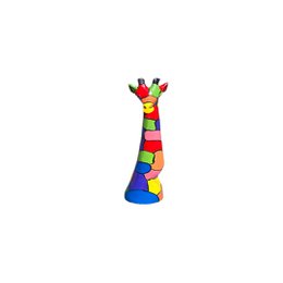 MEDIUM WOODEN GIRAFFE HEAD – COLORFUL