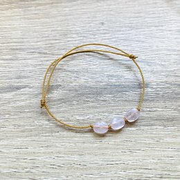 Pulsera ajustable Candy piedras naturales dorado