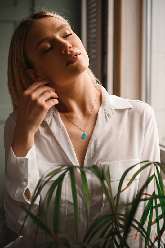 Gemstone necklace with Amazonite - Inner peace
