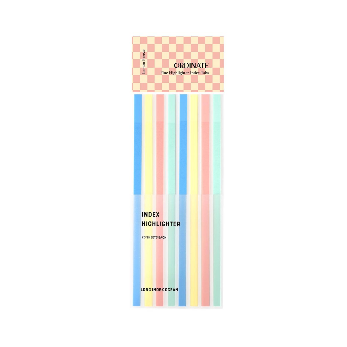 Lemon Breeze | Sticky Notes Tabs Long | Transparent tape | Long adhesive strips for marking text
