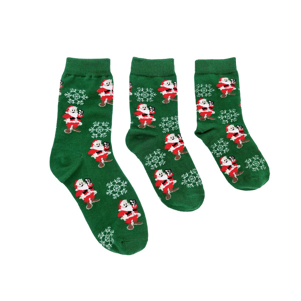 Socks - Green with Santa Claus ADULTS & KIDS