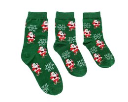 Socks - Green with Santa Claus ADULTS & KIDS