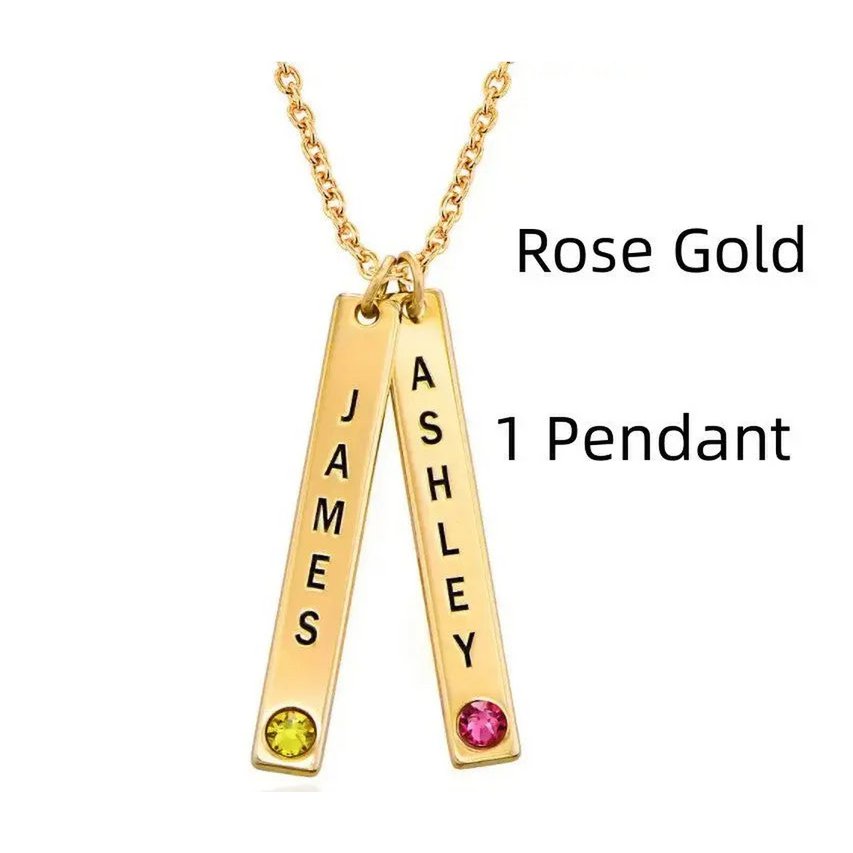 Collier vertical personnalisé, cadeau de la fête des mères