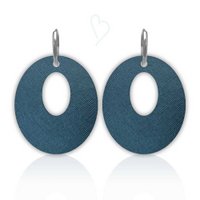 Lederohrringe 'Loops', Designer Darkblue