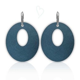 Læderøreringe 'Loops', Designer Darkblue