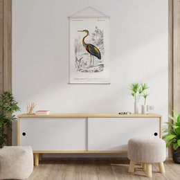 Textile poster with leather cord - Illustration Reiger D'Orbigny 65x45 cm - wall cloth