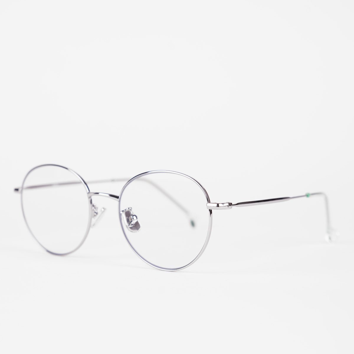 Brooklyn model blue light blocking glasses, metal frame, silver color