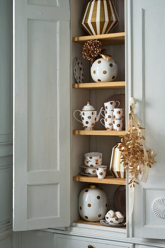 Plate Dot Delight White-Gold 23cm