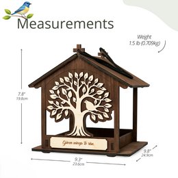 Handgefertigter Vogelfutterspender aus Holz, Garten- und Wildtiergeschenk