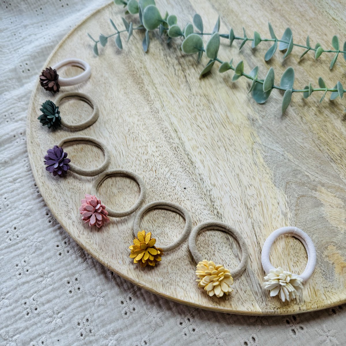 Haarelastiekjes bloemetjes Verschillende kleuren