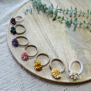 Haarelastiekjes bloemetjes Verschillende kleuren