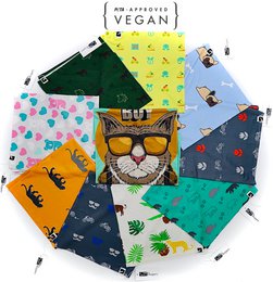 Bandana de polyester recyclé avec motif de cactus en bleu