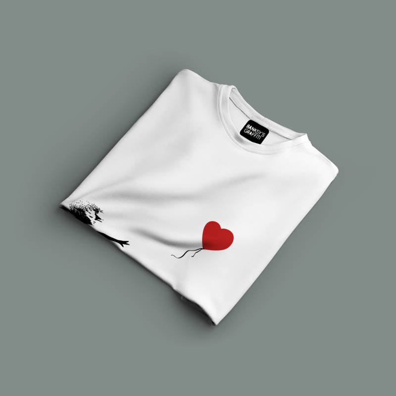 Banksy's Graffiti T-shirt Unisex - Girl With Red Balloon