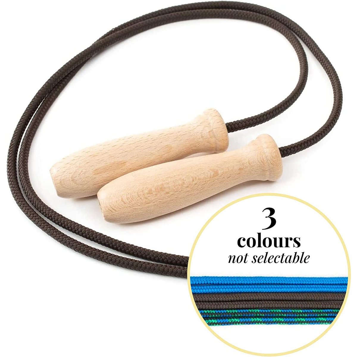 Skipping Rope with Wooden Handle Cotton Rope 230 cm