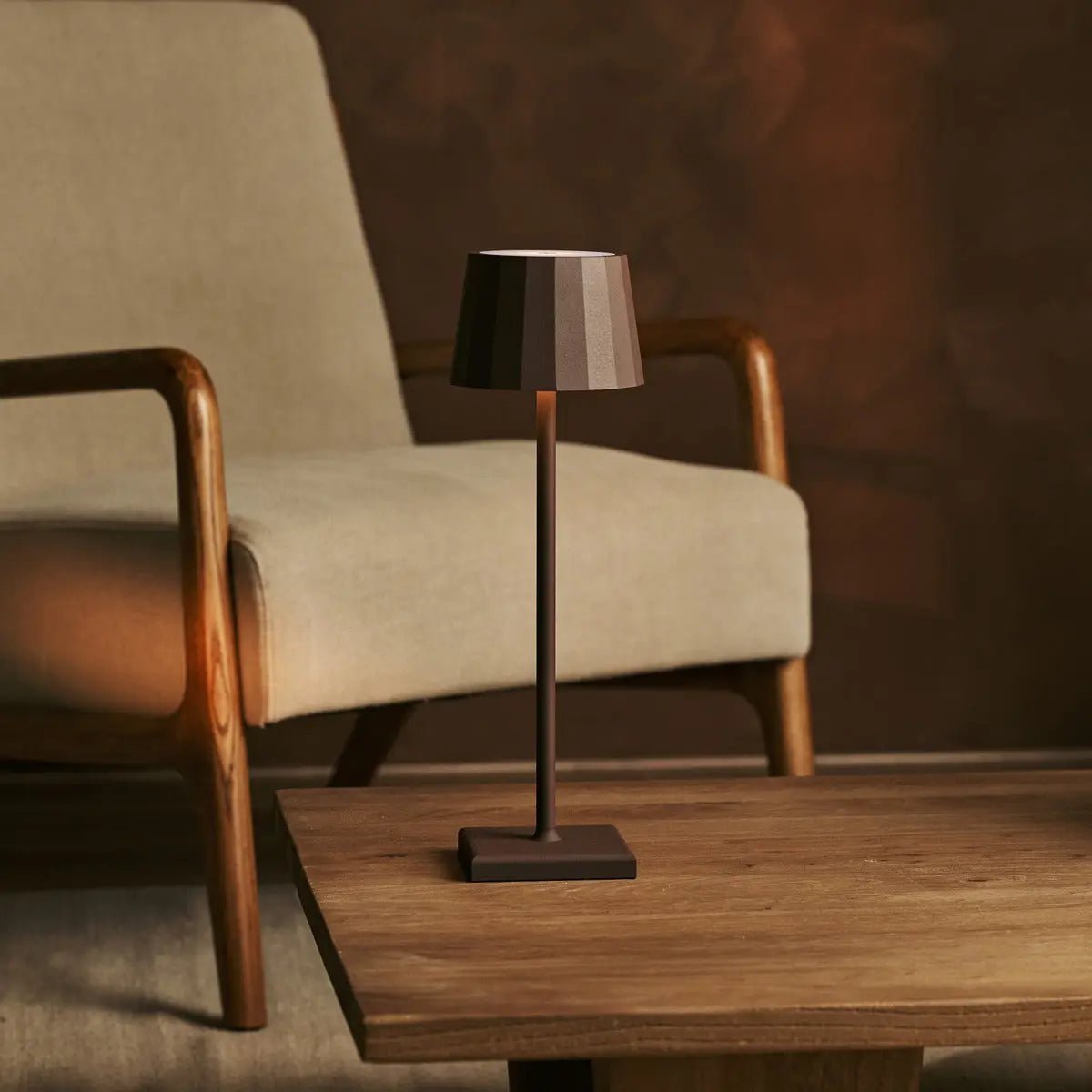 Wouter Mokkabraune wiederaufladbare Tischlampe