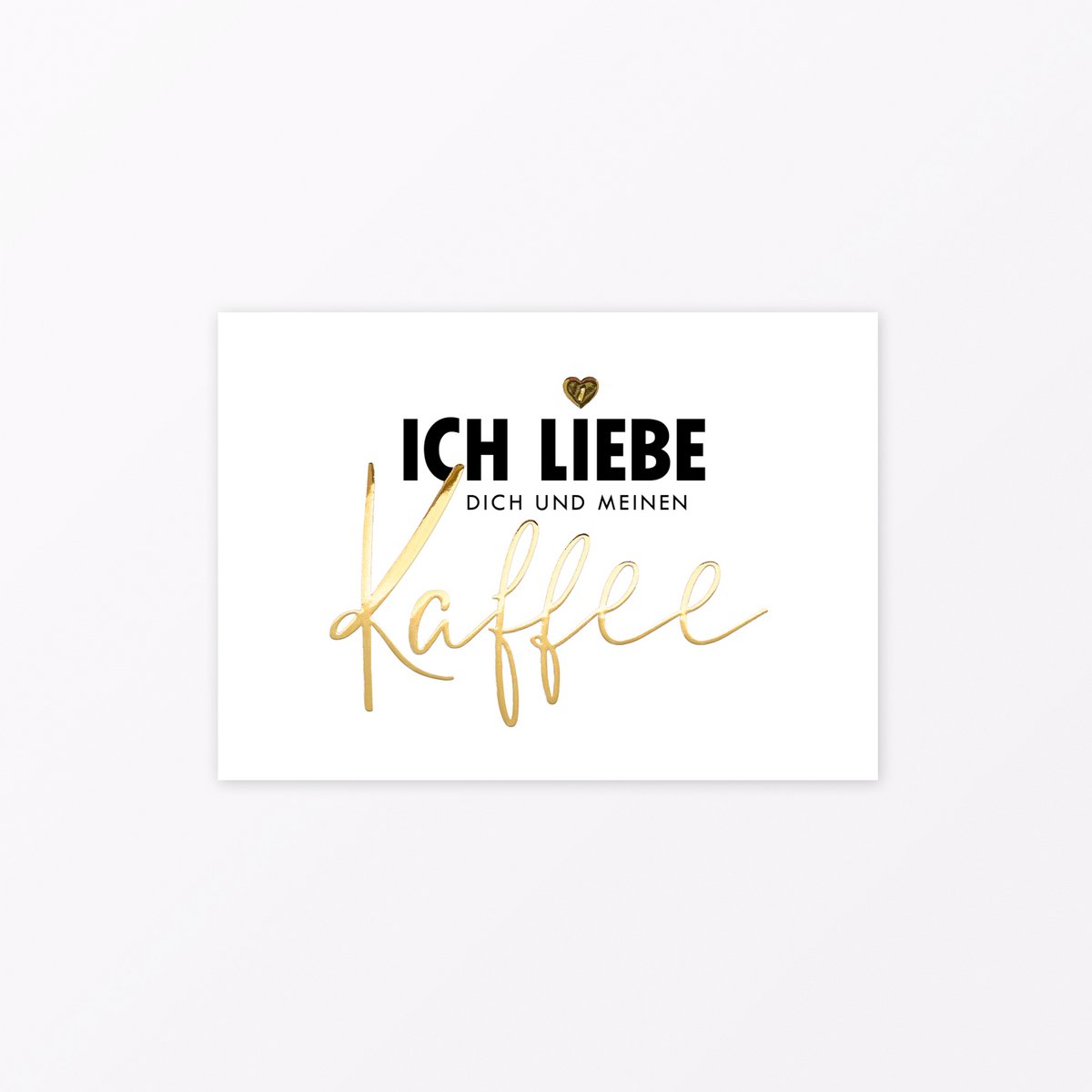 Postkort "Jeg elsker kaffe" A6 med guldfolie