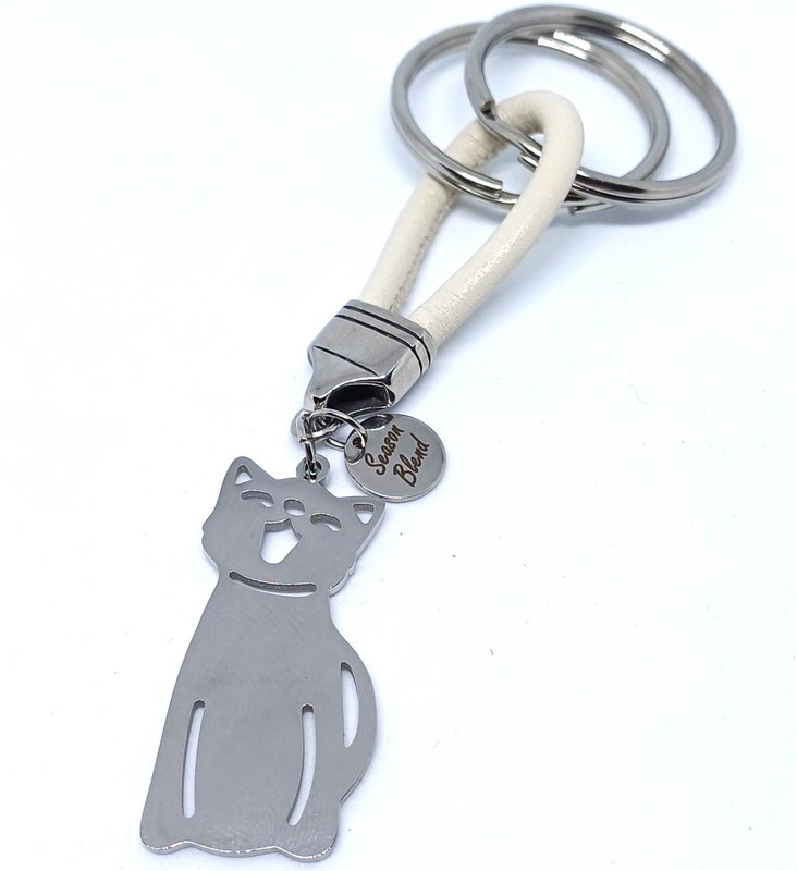 leren sleutelhanger hond of poes