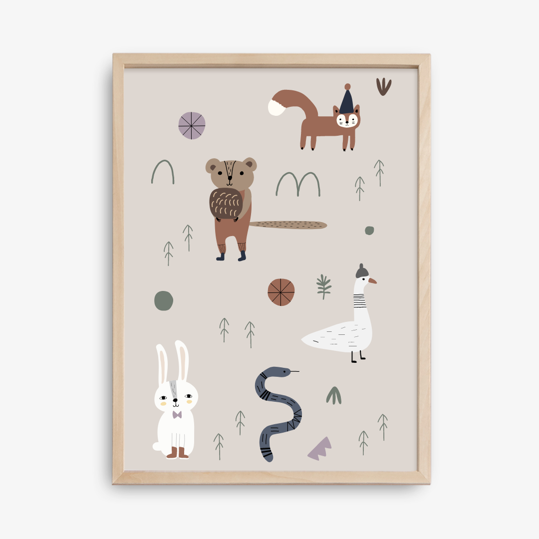 Poster del mazzo della foresta: avena, carta ecologica e imballaggio