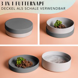 Ne & No® Silicone Food Bowl con tapa - 3 en 1 para perros y gatos