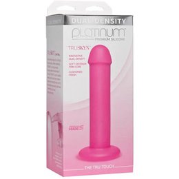 Doc Johnson Dual Density Platinum Dildo - The True Touch - Pink - Truskyn Silicone - 7,5 tommer Indsættelig