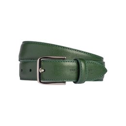 RB4017E | Damesriem gemaakt in Italië van echt saffianoleer. Gesp met glanzende zilveren afwerking. Groene kleur. Afmetingen: 115 x 3,0 x 0,5 cm (taille 100 cm)
