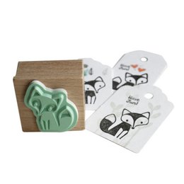 Timbro di gomma di legno di volpe adorabile