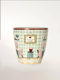 Stoneware Mug - Pastel Checks Interior, 300ml