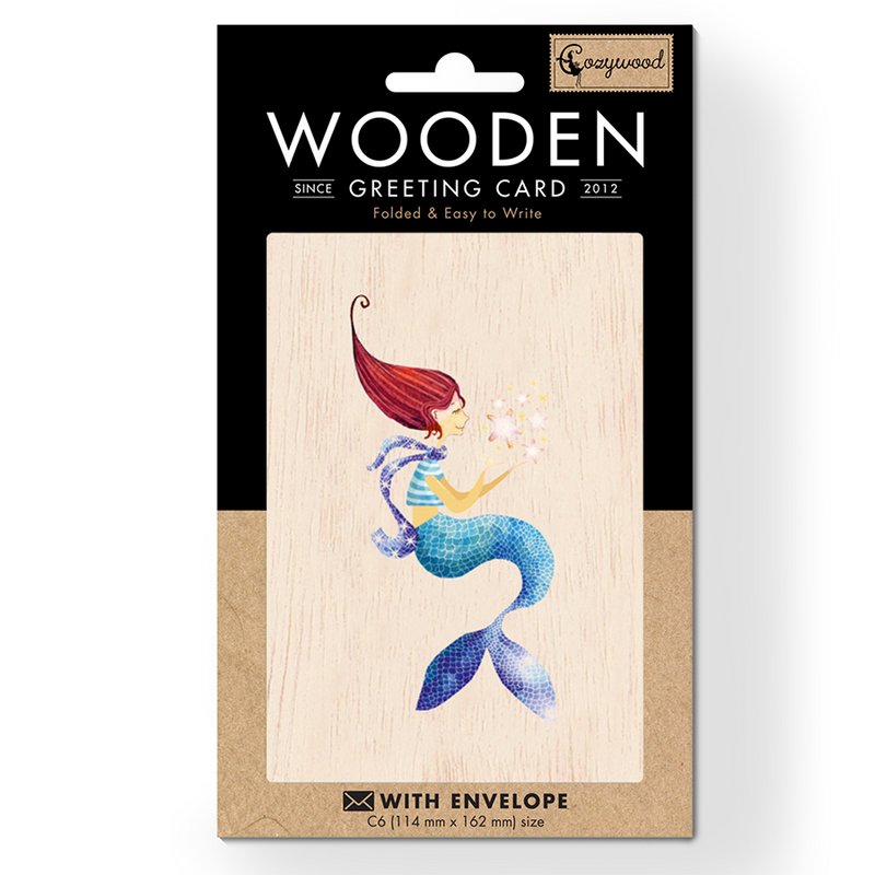 Ms. Blissful - the  Wooden folded greeting card