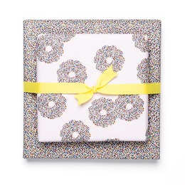Sustainable Christmas wrapping paper pink, pink brown wrapping paper "Chocolate wreaths" - double-sided wrapping paper made from 100% recycled paper