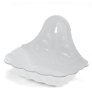 Wall-mounted enamel soap dish - White