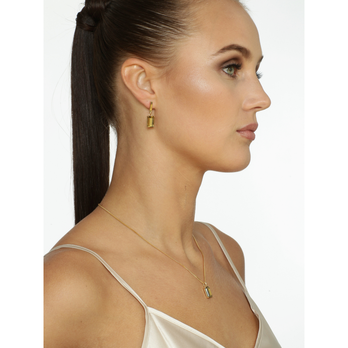 Recdangle | earrings | Chocolate brown
