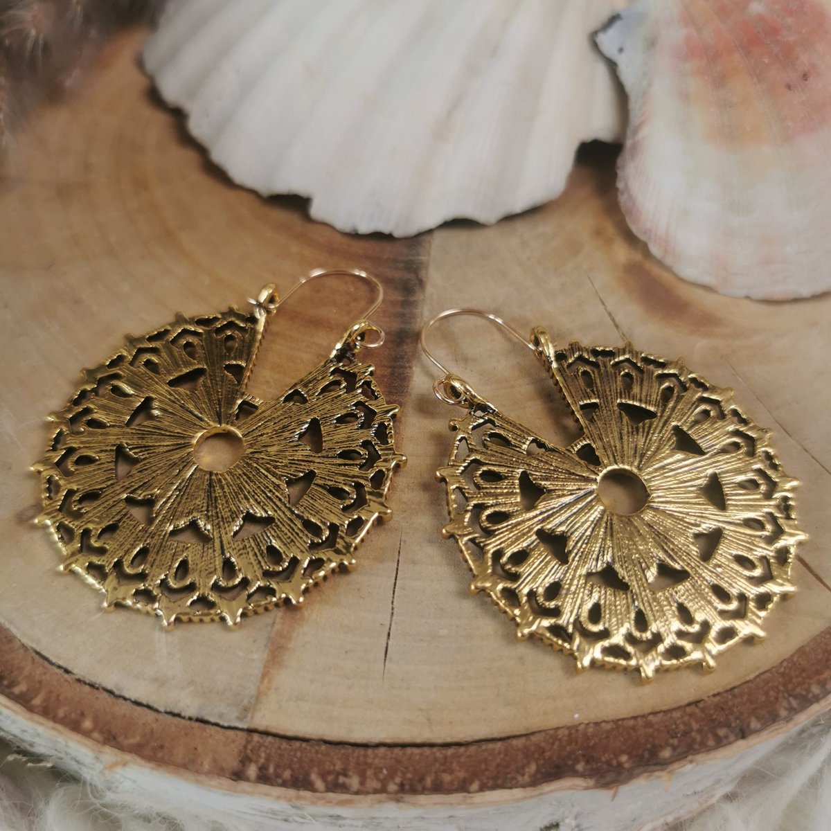 Kolczyki boho Laura Laura- vintage gold