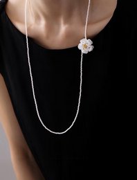 Handmade Daisy Beaded Necklace & Earrings Set