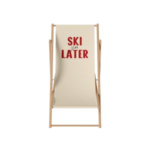 Beige fabric wooden transat