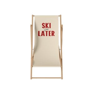 Beige fabric wooden transat