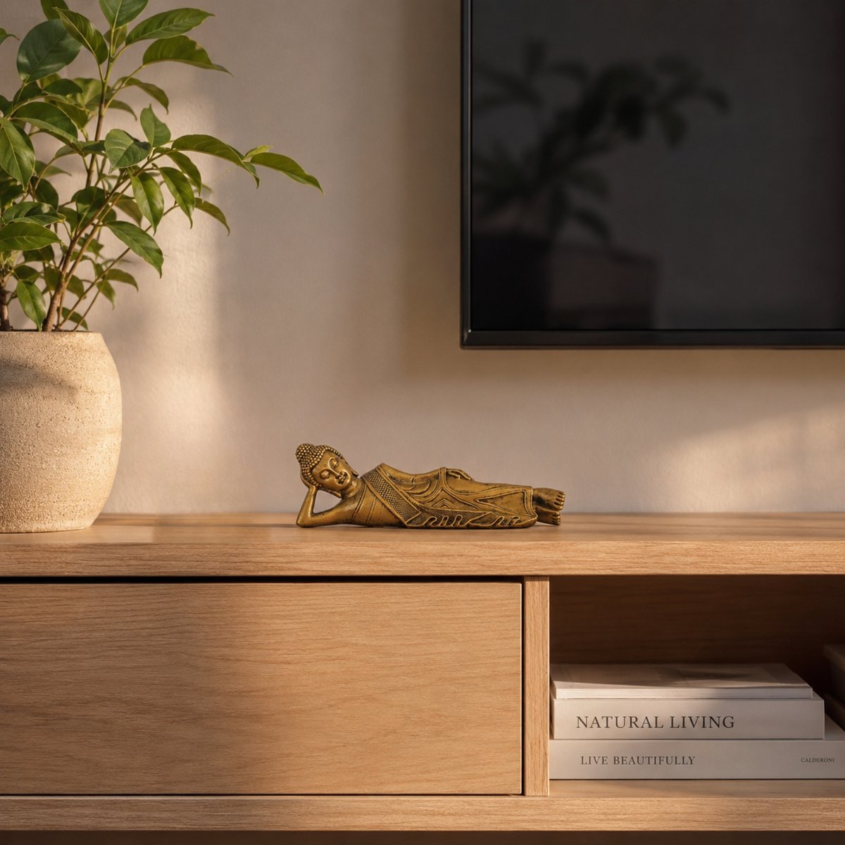Reclining Buddha Statue - Zen and Feng Shui Decoration - Lucky Object - Zen Gift Idea