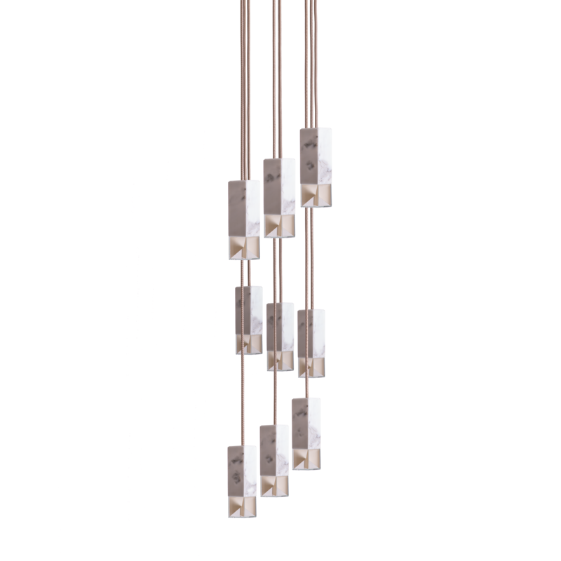 Lamp/One Calacatta Marble 9-Light Chandelier