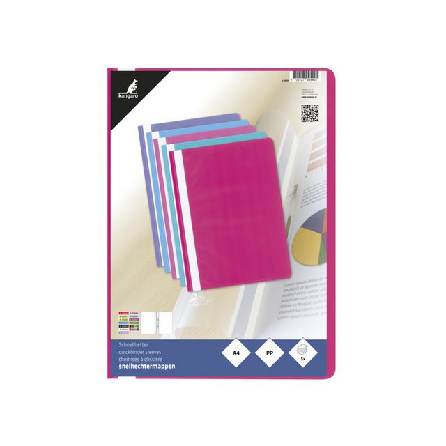 Carte de kangourou Snelhechtermap A4 PP sertie de 5 unités assorties