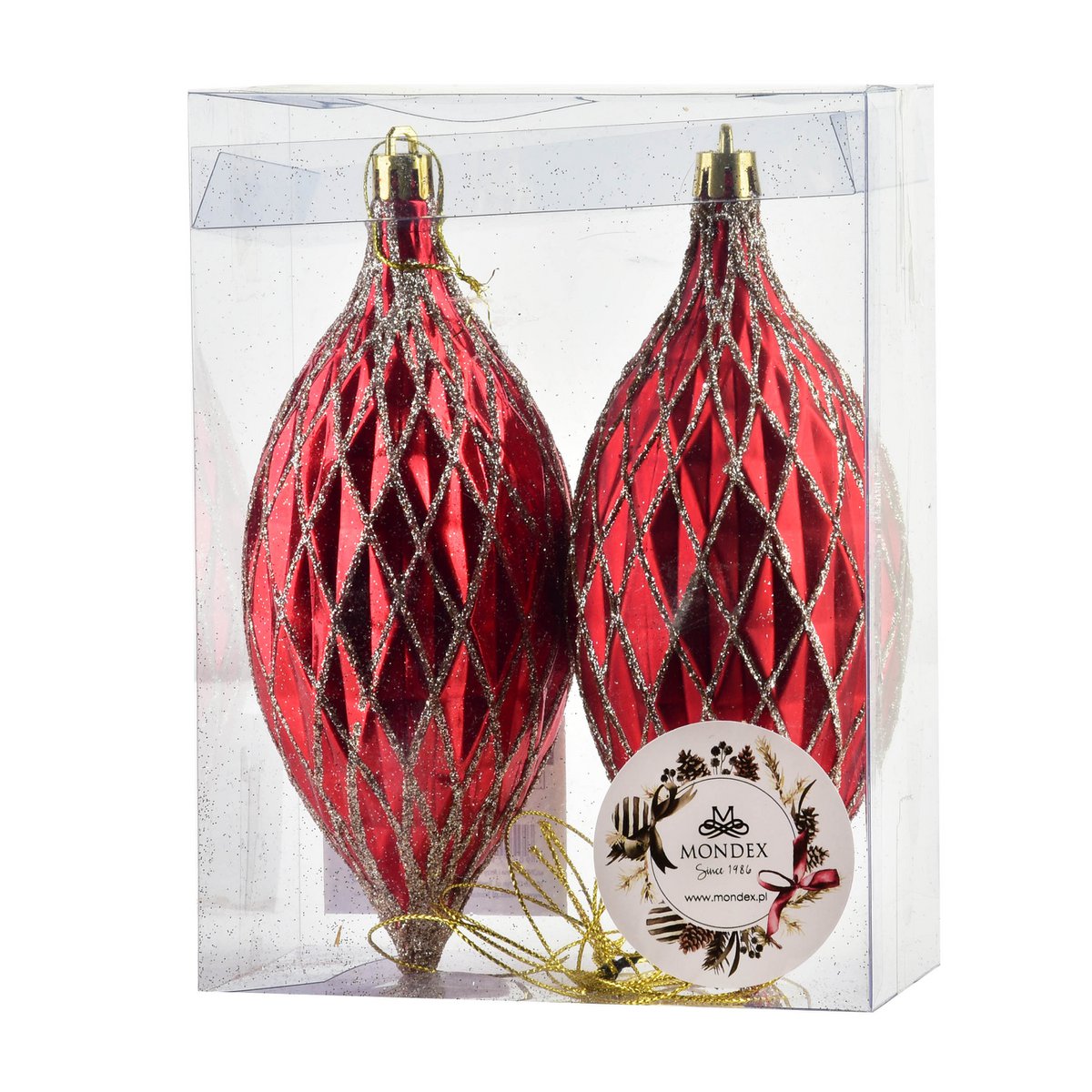 SANTA LILA Set of 2 red baubles