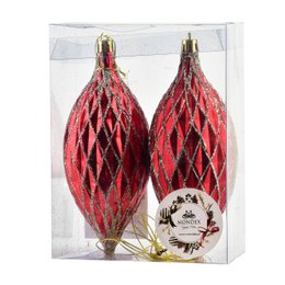 SANTA LILA Set of 2 red baubles